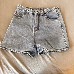 Women's Grey Denim Shorts